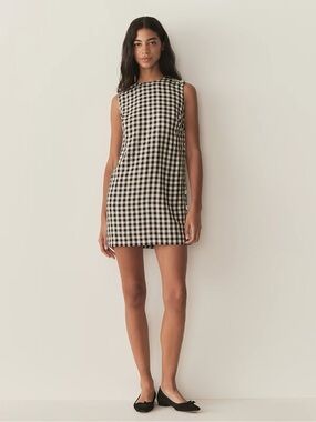Doen Sleeveless Coralie Dress in Black Marilyn Gingham
